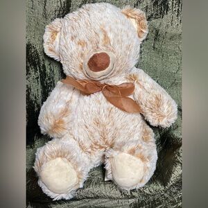 8" Brown/Cream Calplush Teddy  Bear With Bow (Very Soft )